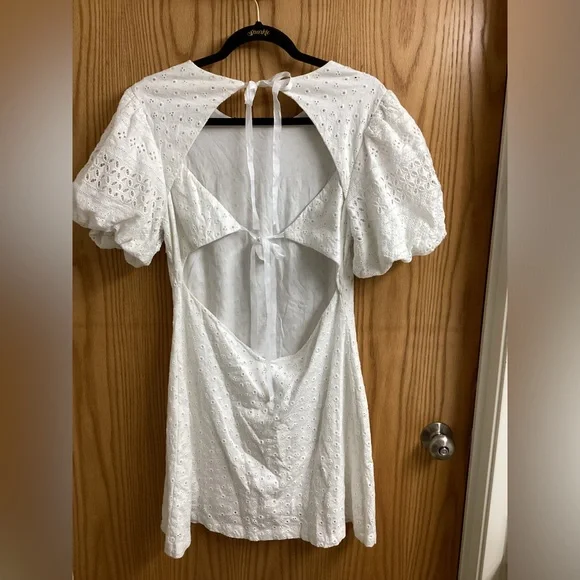 Free People Apricot Rose Mini Dress. Eyelet dress - Picture 9 of 14